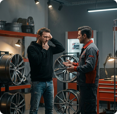 Equipe em oficina automotiva